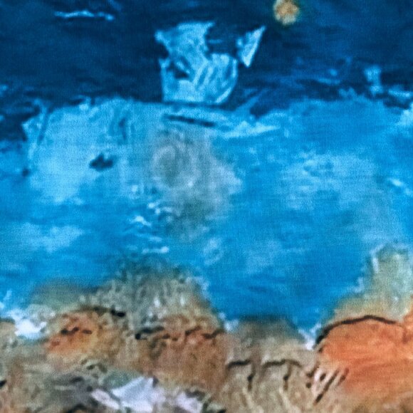 Exclusive Geometric Ombré Multicolor Boho 3/4 Sleeve Tie Dye Pullover Top - Picture 11 of 12